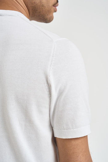 T-shirt uomo in maglia bianca - 5