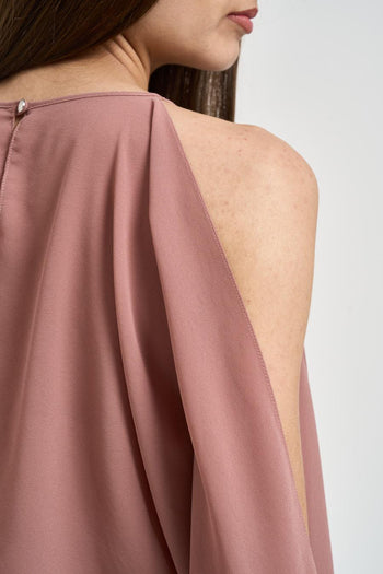 Blusa donna cut-out rosa antico - 6
