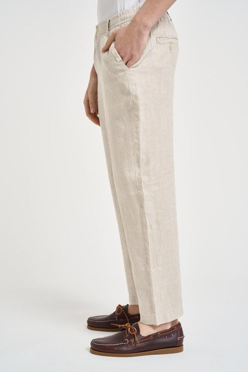 Pantalone uomo in lino panna - 2