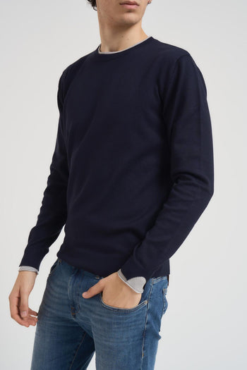 Maglia uomo girocollo blu - 3