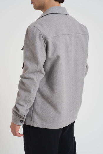 Giubbotto a camicia uomo grigio chiaro - 4
