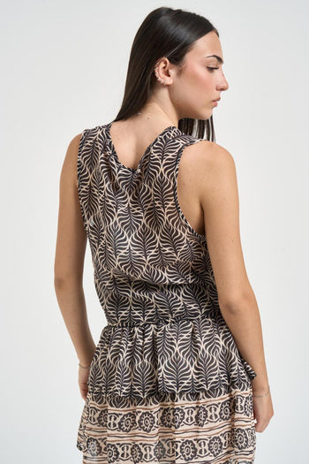 Gilet donna con fiocco fantasia moro - 4