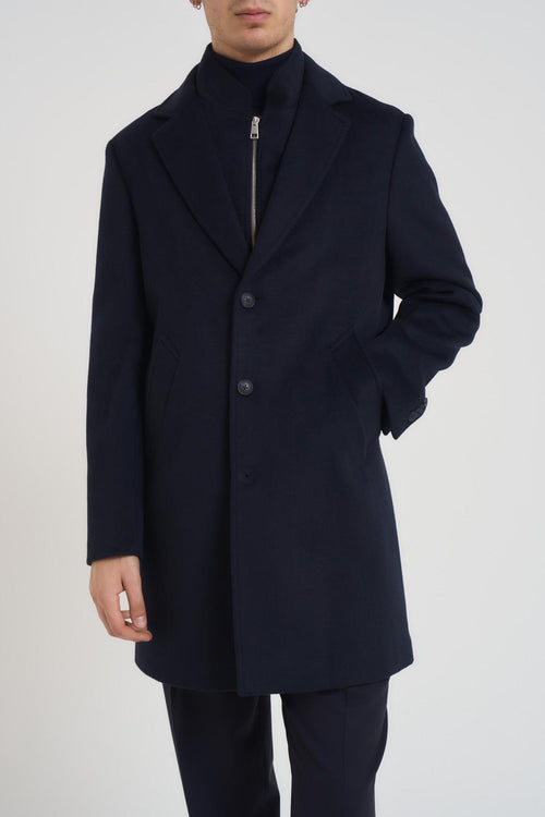Cappotto uomo midi blu notte
