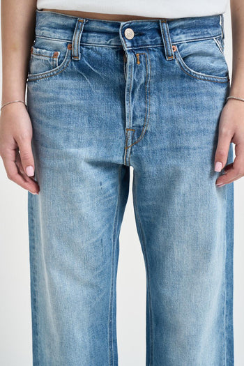 Jeans donna dritto in denim chiaro - 5