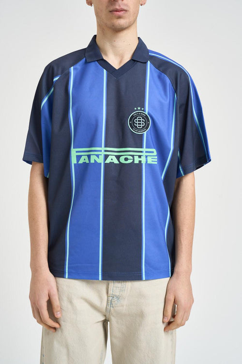 Polo uomo a righe blu e nera - 2