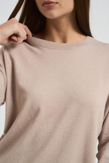 Maglia donna girocollo beige - 3