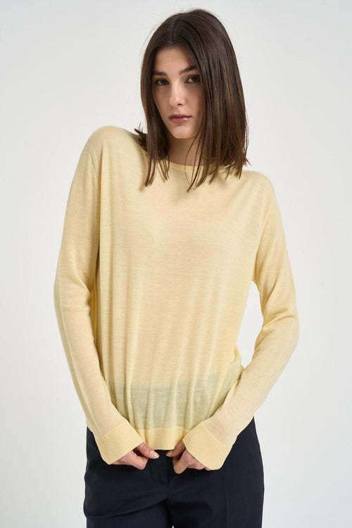 Maglia donna girocollo gialla