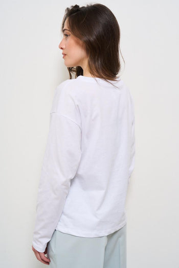 T-shirt donna girocollo bianca - 3