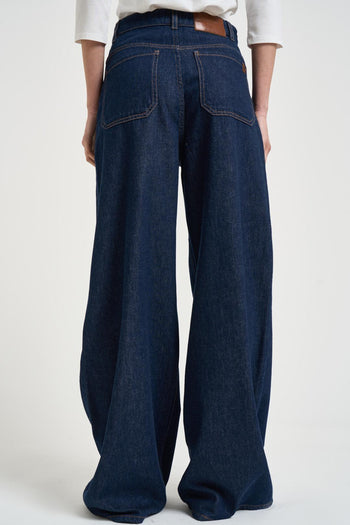Jeans donna over in denim scuro - 3