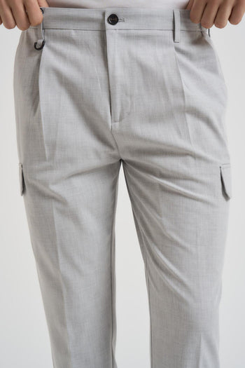 Pantalone uomo cargo grigio chiaro - 5