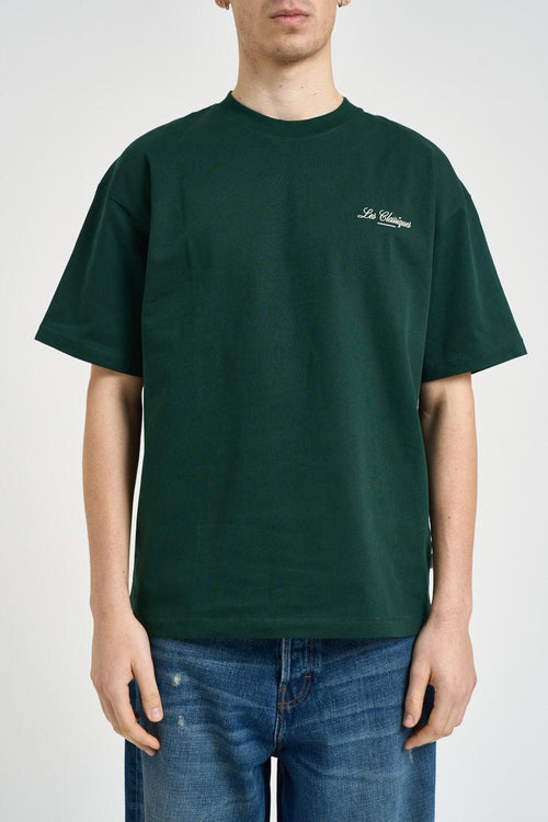 T-shirt uomo girocollo verde bosco