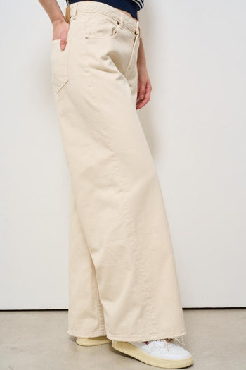 Jeans donna a palazzo panna - 5