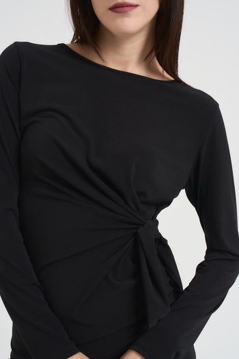 Abito donna con nodo laterale nero - 3