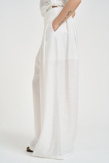 Pantalone donna ampio bianco - 3