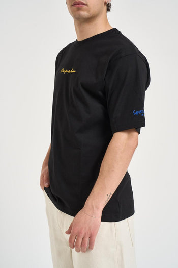 T-shirt uomo nera con stampe - 3