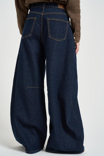 Jeans donna barrel ampio in denim scuro - 3
