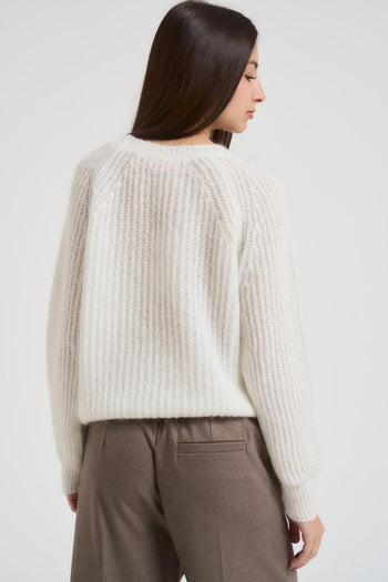 Maglia donna scollo a barchetta bianca - 3