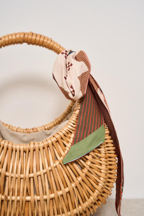 Borsa donna secchiello con foulard - 2