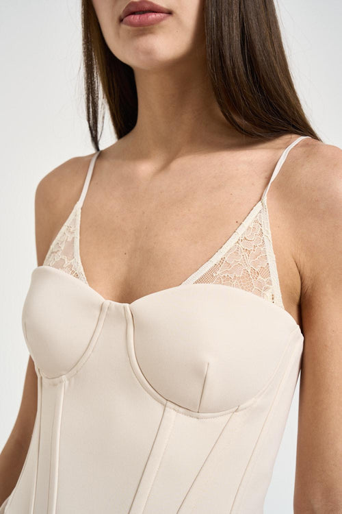 Top donna bustier panna - 2