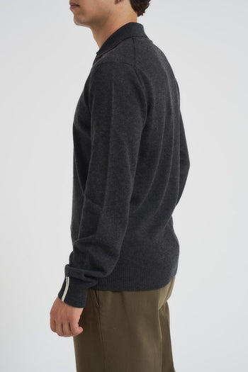Polo uomo in maglia antracite - 6