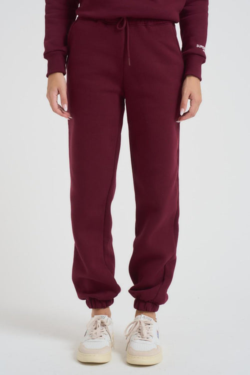 Pantalone tuta jogger donna bordeaux