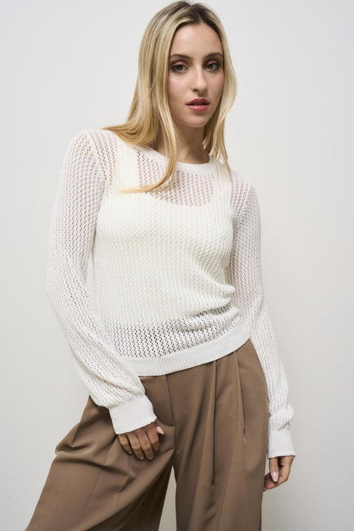 White perforated women's shirt - 2