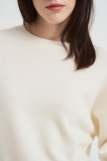 Maglia girocollo donna latte - 3