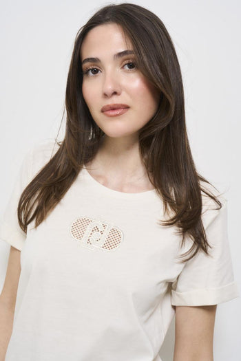 White women's t-shirt with logo - 3