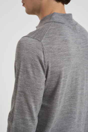 Polo uomo a maniche lunghe grigia - 5