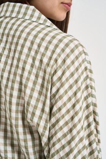 Camicia donna a quadretti verde - 5