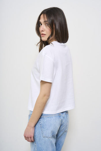 Top donna girocollo bianca - 4