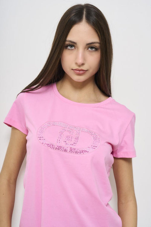 T-shirt donna girocollo rosa - 2