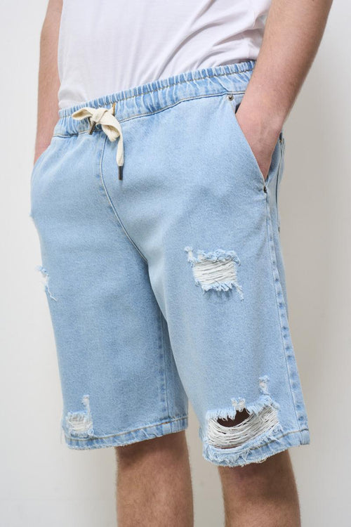 Bermuda uomo denim con strappi - 2