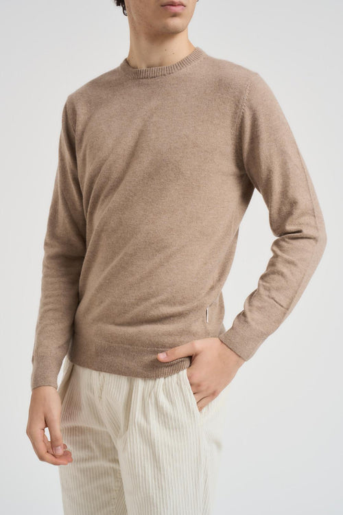 Maglia uomo girocollo cammello
