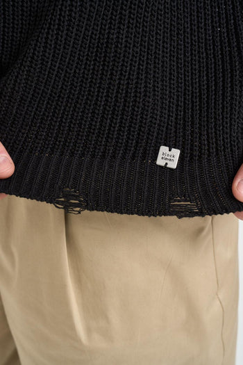 Maglia uomo con rotture nera - 3