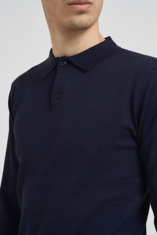 Polo uomo in maglia blu - 2