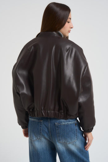 Bomber donna in ecopelle moro - 3
