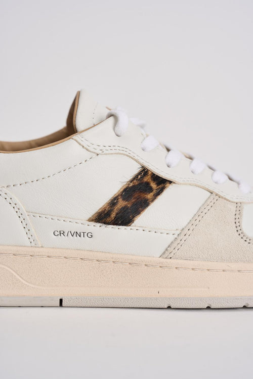 Sneakers donna W431-C2-VC-WD Court 2.0 vintage bianca e lepardata - 2