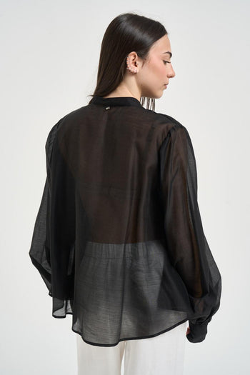 Blusa donna con pietre nera - 4