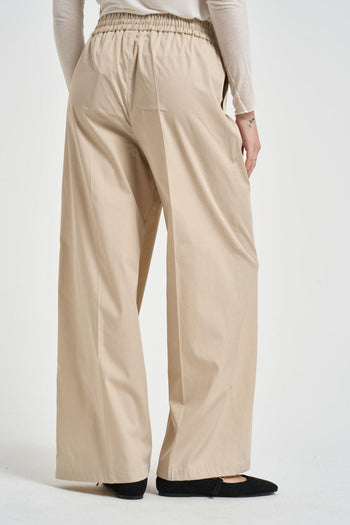 Pantalone donna a palazzo beige - 4