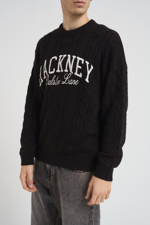 Maglia uomo treccia nera - 2