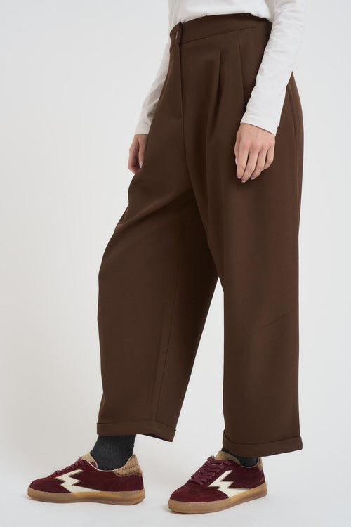 Pantalone donna balloon marrone