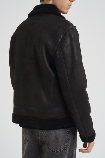 Ecomontone biker uomo nero - 4