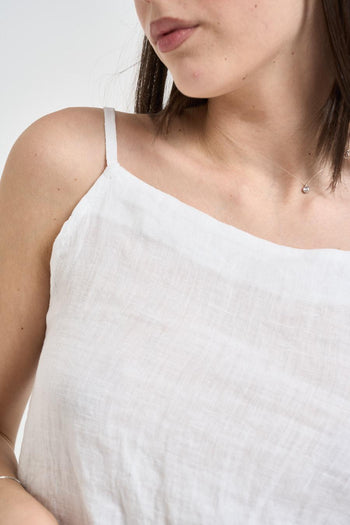 Top donna in lino bianco - 3