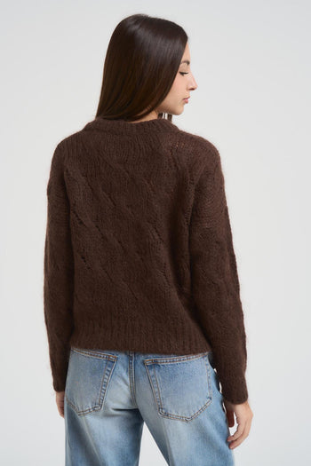 Maglia donna a trecce moro - 3