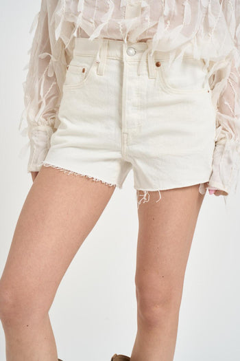 Shorts donna 501 in denim bianco - 7