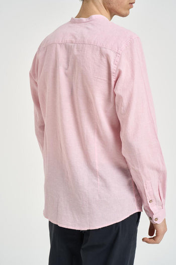 Camicia uomo in lino rosa - 4