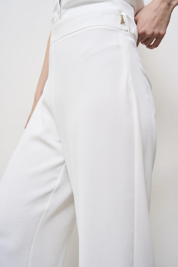Women's white palazzo trousers - 7