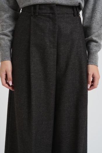 Pantalone donna a palazzo antracite - 5