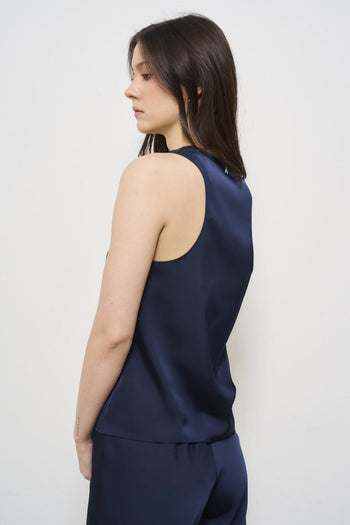 Top donna satino blu notte - 3
